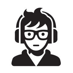man with glasses vector illustration 