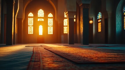 Grand Hall Interior with Warm Light