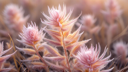 Dreamy Macro Photography of Colorful Wildflowers with Soft Bokeh and Natural Light. Wildflower meadow. Morning in the field.