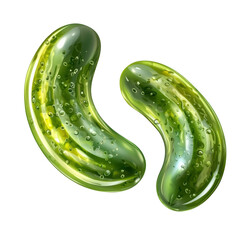 Fresh Green Pickles Isolated on a White Background for Cooking