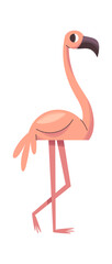 Pink flamingo safari bird character