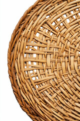 Fototapeta premium Closeup Woven Wicker Basket Texture Natural Brown Rattan Handcrafted Detail