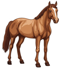 Fototapeta premium Majestic brown horse standing proudly elegant equine beauty