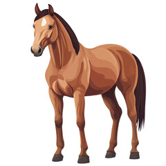 Obraz premium Majestic brown horse stands proudly elegant equine beauty