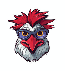 Rooster head logo vector illustration Emblem Icon Badge chicken rooster premium logo chicken fa