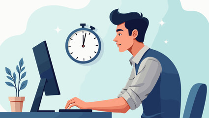 Disciplined freelancer utilizing time tracking tools to monitor productivity and maintain focus