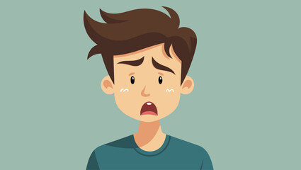 Obraz premium Insecure Teenage Boy Lacking Confidence, Overshadowed by Unrealistic Expectations of Masculinity