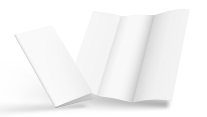 A4 Trifold Paper Brochure Flying With Shadow