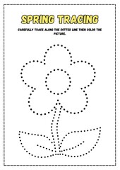 This Spring Tracing Worksheet is designed to help children develop fine motor skills while enjoying a fun and engaging activity. Featuring a clean,