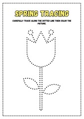 This Spring Tracing Worksheet is designed to help children develop fine motor skills while enjoying a fun and engaging activity. Featuring a clean,