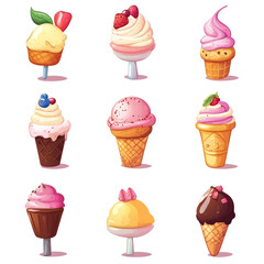 Delicious ice cream treats sweet and colorful delights summer fun