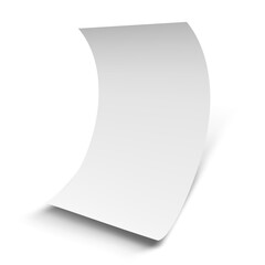 3D Floating Paper Isolated On White Background