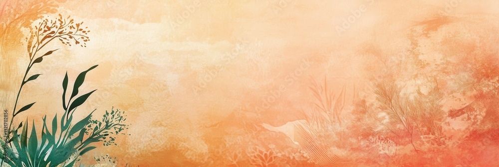 Poster bohemian style background featuring warm earth tones and organic patterns perfect for creative proje