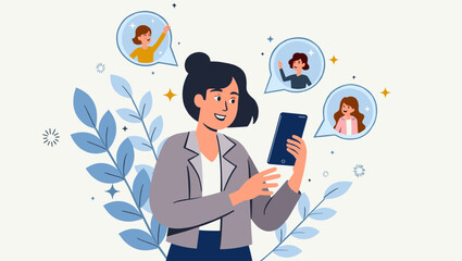 Woman Navigating Internet on Smartphone for Information or Entertainment