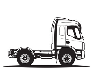 Fototapeta premium Cargo Truck icon. Silhouettes of various types of truck and trailer