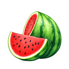Red ripe watermelon vector icon