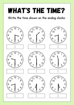 Help kids learn how to tell time with this engaging and colorful analog clock mathematics worksheet! 
