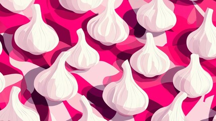 A Vibrant and Intriguing Pattern of Garlic Heads
