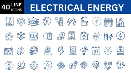Electricity, electrical energy line icon set.  © Muhammad Asif