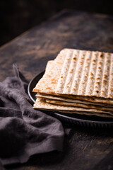 Traditional Jewish bread matzo for Passover