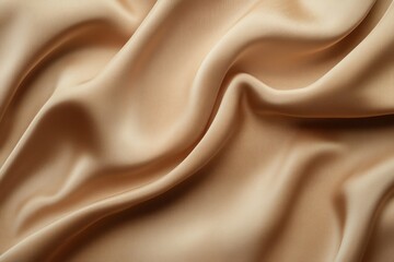 Fototapeta premium Soft Draped Beige Fabric Texture with Smooth Elegant Waves
