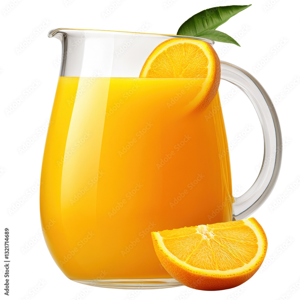 Poster a refreshing pitcher of bright orange juice sitting on a table surrounded by fresh oranges creating 