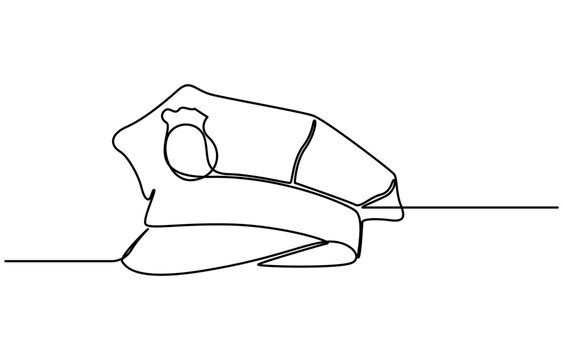recommend clip art: Captain sailor Hat one line drawing, one continuous line drawing of police hat,