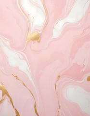 Elegant Pink and Gold Marble Abstract Art