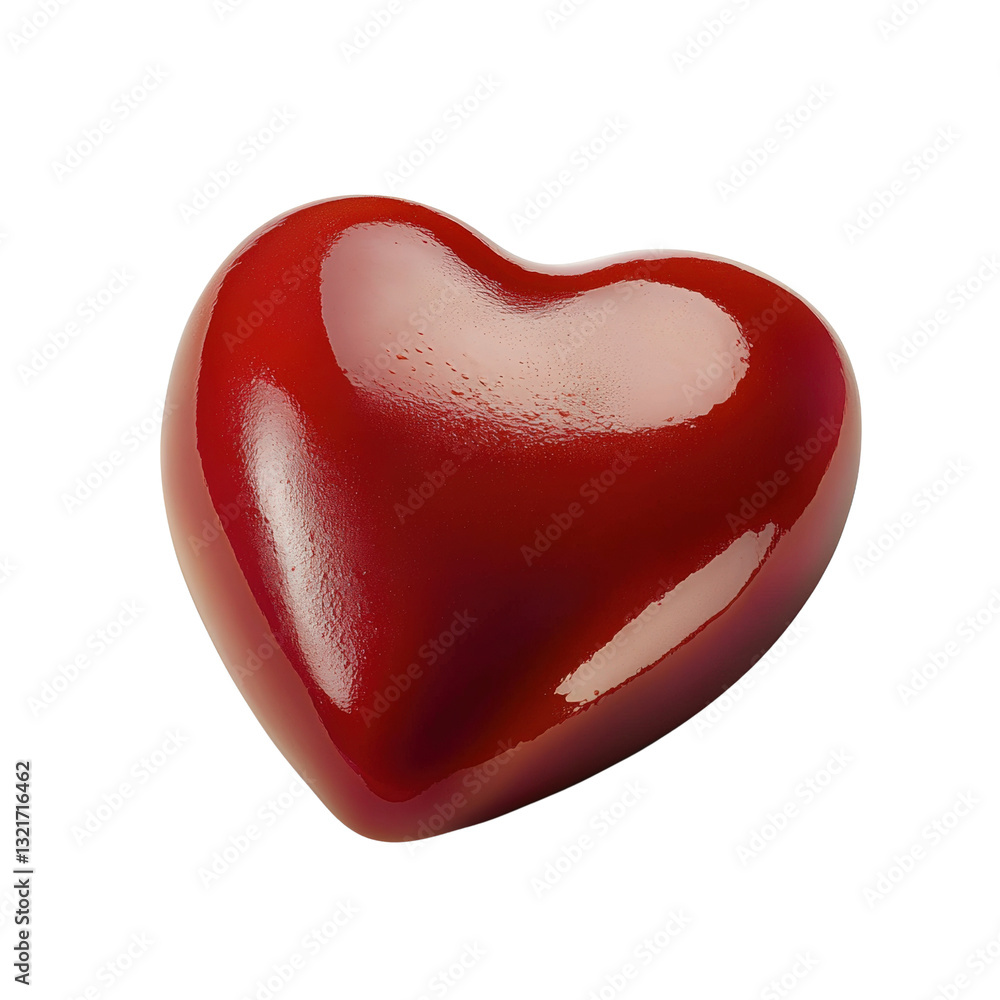 Aufkleber beautiful and vivid red heart symbolizing love and affection rendered on a soft white background for