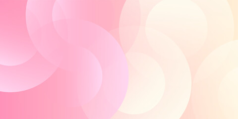 Abstract pastel colorful pink and yellow gradations. Circle effect style geometric abstract background