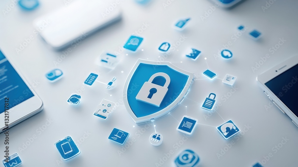 Aufkleber enhancing digital security with modern technology protecting data in a digital environment