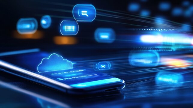 Innovative smartphone technology revolutionizes communication digital world graphic design futuristic close-up view connectivity