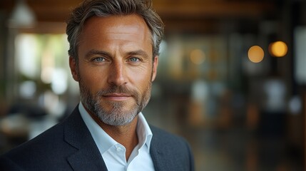 Obraz premium Portrait of a Confident Mature Man in a Modern Setting