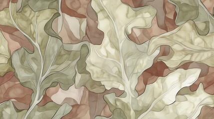 Abstract Botanical Leaf Design: A Delicate Watercolor Illustration