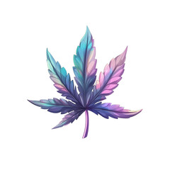 Obraz premium Psychedelic Cannabis Leaf Vibrant Colors Nature Art