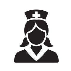 Vector illustration of a Nurse with a hat on white background