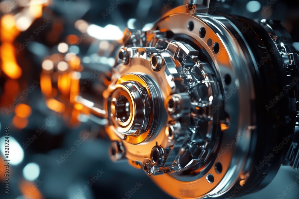 Poster A detailed look at the internal mechanisms of a machine with gears visible
