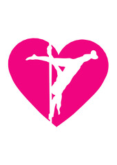 Fototapeta premium coeur pole dance love