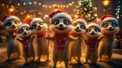 Festive meerkats Christmas carol