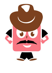 papy papa moustache chapeau personnage rigolo smiley bonhomme