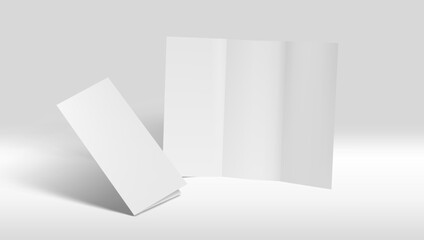 A4 Trifold Paper Brochure Flying With Shadow