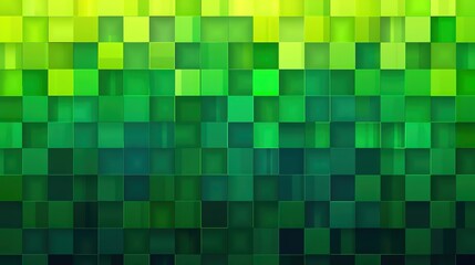 Fototapeta premium Green gradient square pixel pattern background texture with shades of light and dark tones