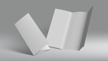 A4 Trifold Paper Brochure Flying With Shadow