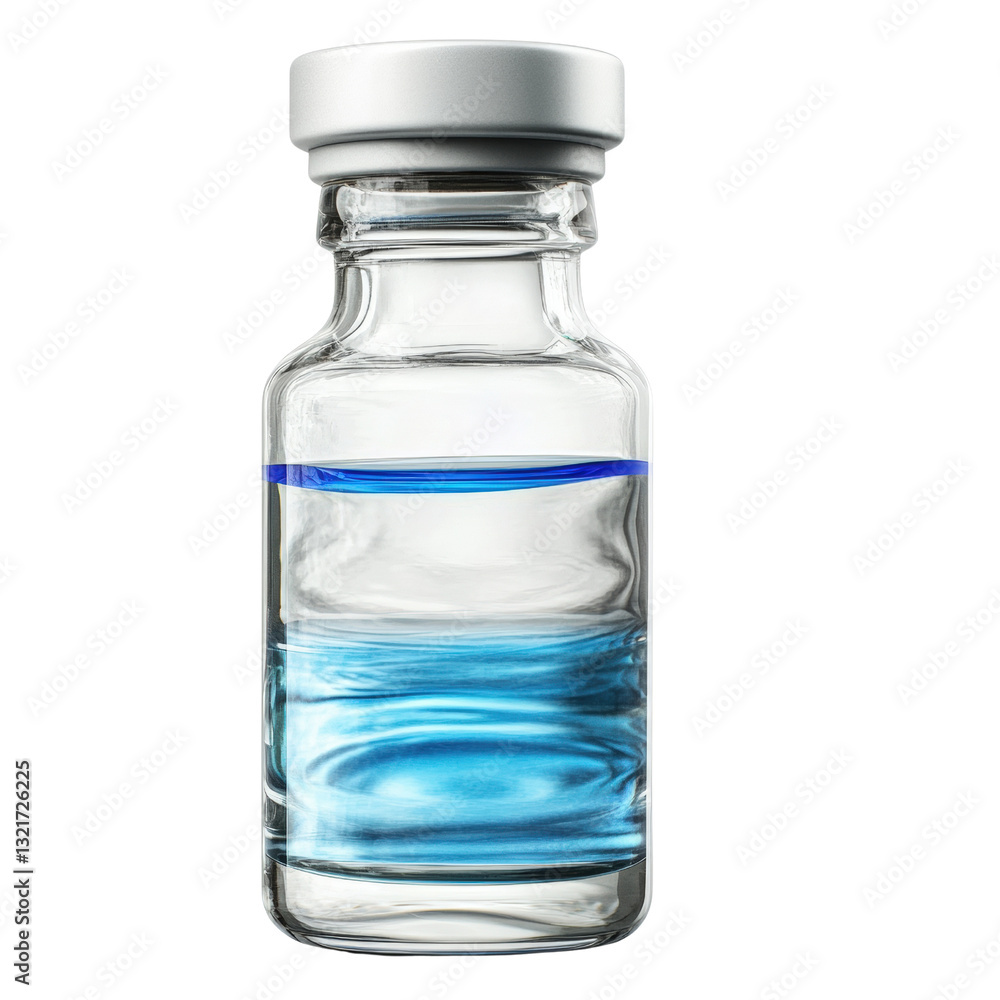 Poster clear plastic bottle of fresh water with a simple design captured against a bright background to emp