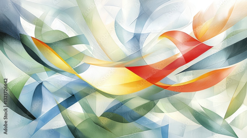 Poster bird in flight, a captivating painting of avian freedom and colorful abstract patterns