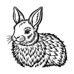 Obraz premium Silhouette of Jersey Wooly rabbit isolated on a white background