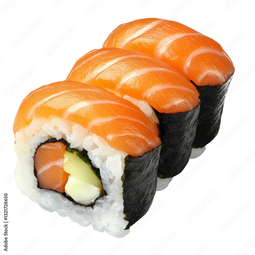 Poster a delicious sui roll cut open to showcase the fresh ingredients inside perfect for culinary explorat