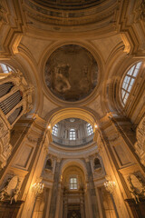Torino, Italy - March 9, 2025: architectural detail of Basilica di Superga in Piemonte.