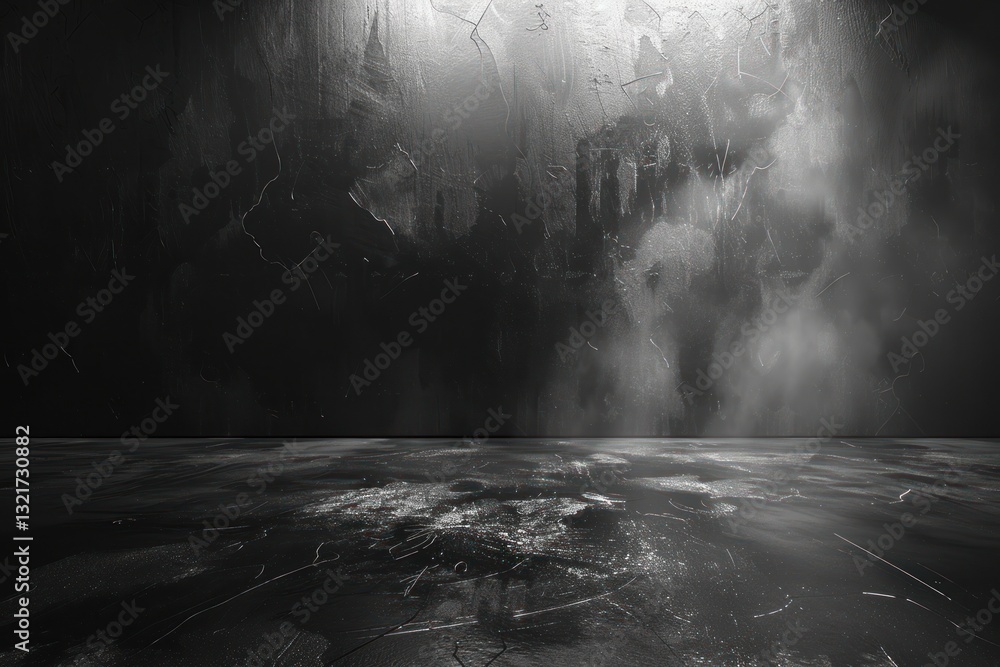 Poster glossy chalkboard texture displays faint cleaning streaks with soft reflections and diffused lightin