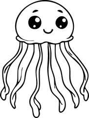 jellyfish cartoon coloring page